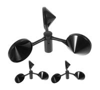 Zerodeko 3 Pièces Coupelle D’anémomètre Portable ABS Noire, Mesure | Observations Météorologiques, Éoliennes et Usages Industriels, Réponse Rapide, Format Compact, Capteur ABS Noir