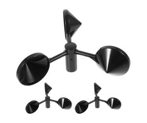 Zerodeko 3 Pièces Coupelle D’anémomètre Portable ABS Noire, Mesure | Observations Météorologiques, Éoliennes et Usages Industriels, Réponse Rapide, Format Compact, Capteur ABS Noir