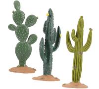 Zerodeko 3 Pièces Décoration Cactus Imitation Mini Figurines Vertes Micro-Plantes pour Intérieur Salon Bureau Ornement Naturel pour Original