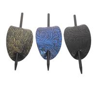 Zerodeko 3 pièces Épingle à Cheveux Rétro Cuir Synthétique avec Bâton Pince Ovale pour Queue de Cheval et Chignon Accessoires Femmes Élégants Noir Bronze Bleu