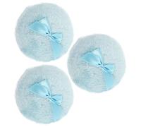 Zerodeko 3 Pièces Houppettes à Poudre Corps en Peluche Douce Ruban en Soie, Toucher Délicat, pour Poudre Anti-transpirante la Maison Salon