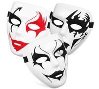 Zerodeko 3 Pièces Masque Terrifiant en Pvc pour Halloween et Fête Dansante, Masque de Carnaval Solide Large Application pour Performances et Farces