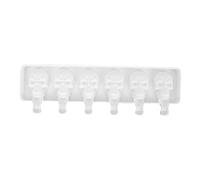 Zerodeko 3 Pièces Moule à Popsicle Lavable Silicone pour Glaces Maison Création de Glaces Amusantes Famille pour Activités Diy Réutilisables Forme de Crâne Blanc