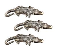 Zerodeko 3 Pièces Pendentif Porte rocodile en Laiton Doré, Décor Rétro Créatif, Robuste et Portable, pour Décoration DIY Unique