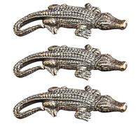Zerodeko 3 Pièces Porte-clés Pendentif Crocodile en Laiton Rétro Léger et Facile à Installer pour Décor DIY Unique et Créatif