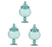 Zerodeko 3 Pièces Pot De Bonbons De Maison De Poupée Joyau Jardinières Mini Bonbonnière Décoration De Bannière -Foot Sundae Couvrir La Maison De Poupée Rideaux De Tulle Blue Un Verre