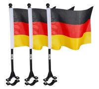 Zerodeko 3 Pièces Tissu pour Moto Signal de Sécurité et Installation Facile Drapeau Allemand Support Plastique Vélo en Extérieur