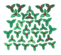 Zerodeko 30 Pièces Décorations de Noël et Résine Vertes Feuilles de Houx Accessoires pour Décorer Couronnes et Sapins pour Loisirs Créatifs DIY Sapins