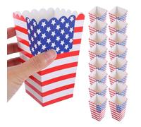 Zerodeko 36 Pièces Boîtes à Popcorn en Papier Pliables et Légères Motif Drapeau Américain Vibrant pour Décorations de Fête de L'indépendance et Célébrations du 4 Juillet