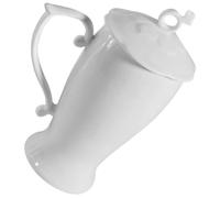 Zerodeko 375ml Tasse à Café avec Couvercle en Céramique Blanche | Usage Maison ou Café, Lignes Délicates et Élégantes, Format Pratique pour Boissons Chaudes et Froides