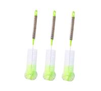 Zerodeko 3pièces Lot de Goupillons Nylon avec Manche Acier Inoxydable pour Laver Biberons Tasses et Bouteilles de Vin Embouts Ronds et Long Manche Flexible Couleur Aléatoire