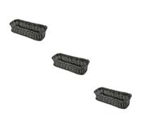 Zerodeko 3pièces Panier Rectangulaire Imitation Rattan Pour Cuisine Et Maison Panier Tissé Multi-fonctionnel Foncé