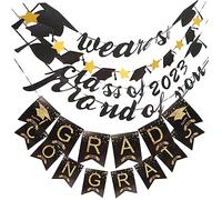Zerodeko 4 Ensembles Bannières pour Graduation Décorations de Accessoires de Fond Photographie Class Of We Are So Proud Of You Parfait pour Événements Festifs