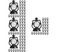 Zerodeko 4 Ensembles Pendentif Ornement De Noël Lampe À Pétrole Rétro Bougies Ornements d'arbre De Noël Lanterne De Noël Miniature Lanternes d'arbre De Noël Plastique Black 30 Pièces * 4