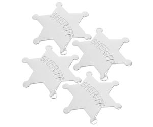 Zerodeko 4 Pièces Badge Hexagonal en Alliage Argenté pour Cosplay et Fêtes à Thème Cowboy, Accessoire Polyvalent et Essentiel pour Costume Vintage Réaliste Garçon et Filles