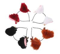 Zerodeko 4 Pièces Bandeau Oreilles de Renard Peluche avec Cloches Accessoire Costume Cosplay Animal pour Fête Halloween Anniversaire Photo Bandeau Animalier Léger et Confortable pour