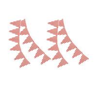 Zerodeko 4 Pièces Bannière de Carnaval en Papier Fanions Rouges Rayés, Design Unique et Réutilisable, Installation Facile pour Fêtes Festives et Anniversaires Joyeux