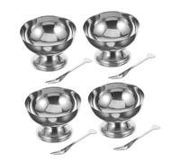 Zerodeko 4 pièces Bols à Dessert Acier Inoxydable Coupes Créatives Empilables pour Crème Glacée Pudding Salade et Fruits et Élégantes pour Service Familial
