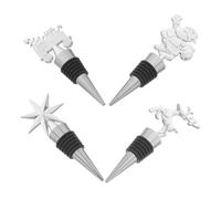 Zerodeko 4 Pièces Bouchons De Vin De Noël Bouchons De Bouteille De Vin De Alliage De Zinc