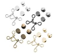 Zerodeko 4 pièces Boutons Pression Jeans Instantanés Réglables sans Couture Remplacement Rapide pour Pantalons et Jupes Argenté Noir Or et Bronze