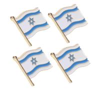 Zerodeko 4 Pièces broche épinglettes d'insigne de revers épingle à revers Israël bijoux drapeau national souvenir israélien insigne souvenir bijoux épinglette épingles fines badge alliage