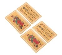 Zerodeko 4 Pièces Carte Feng Shui en Alliage Or pour L’année du Chèvre 2027 | Protection et Prospérité, Soutien des Vœux Chance Santé Richesse, Style Traditionnel pour Bureaux et Port Quotidien