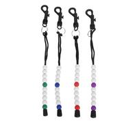 Zerodeko 4 pièces Compteur de Score Golf Bracelet Perlé Étanche avec Clip pour Suivi Coups Golf Facile à Utiliser pour Niveaux Variés