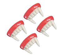 Zerodeko 4 Pièces Dents de Vampire Fixation Sécurisée Pointues pour Halloween en Plastique Transformation Instantanée et Événements Gothiques pour Adultes et Garçon et Filles