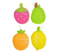 Zerodeko 4 pièces Éponge de Bain Fruits Pour Garçon Fille et Garçon Fille Douce et Nettoyage Corporel Mousse Riche et Souple Fournitures de Adaptées à Toute la Famille