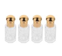 Zerodeko 4 Pièces Flacon D'huile Essentielle Vide Flacon Compte-gouttes D'huile Essentielle 12ml en Verre, Rechargeable, Réutilisable, Or, pour Lotions et Base de Maquillage, Voyage, Femme