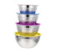 Zerodeko 4 pièces Lot de Bols Multifonctions Acier Inoxydable avec Couvercles Bols à Mélanger pour Cuisine Maison Stockage Fruits et Salades Résistants et Empilables