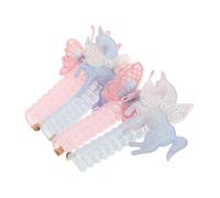 Zerodeko 4 pièces Lot de Élastiques Cheveux Spirale Cordon Téléphonique Accessoires Cheveux Colorés Résistants et Flexibles Maintien Sûr pour Queue de Cheval et Tresses Motifs Ailé et