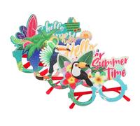 Zerodeko 4 pièces Lot de Lunettes de Fête Hawaïennes Légères et Feutrine Accessoires Photo Tropical pour Adultes et Décorations Luau Dété