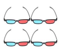 Zerodeko 4 Pièces Lunettes 3D Légères en Plastique pour Projecteur et Ordinateur, Compatibilité, pour Hommes et Femmes, Vision Anaglyphe Rouge et Bleu Cinéma