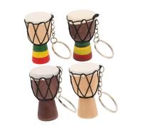 Zerodeko 4 Pièces Porte Clés Mini Tambour Africain Souvenirs de Fête pour Garçon Fille Uniques et Accessoires de Décoration Musicale pour de Musique Culture