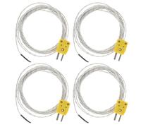 Zerodeko 4 Pièces Sonde Thermocouple Type K 3 Mètres Réponse Rapide et | Fibre de Verre et Abs, Usage Industriel, Plage Étendue, Compatibilité pour Mesure Précise