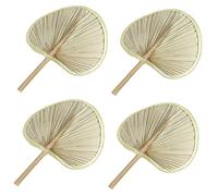 Zerodeko 4 Pièces Ventilateur De Plantain Ventilateurs à Main Ventilateur Design Vintage Accessoire De Ventilateur Éventail De Feuilles De Bananier Décoration D'éventail Éventails en Bois