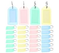 Zerodeko 40 Porte-clés avec Étiquettes Colorées Multifonctions, Plastique Résistant, Fenêtre Transparente, Lot de 40 Pièces, Étiquettes à Bagages et Clés pour Maison, Couleur Aléatoire