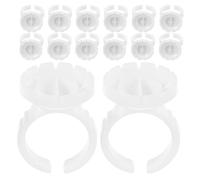 Zerodeko 400 pièces Lot de Bagues de Colle Plastique Blanc pour Extensions de Cils Support Pigment Microblading Anneaux Porte-colle Ergonomiques pour Maquillage Nail Art et Tatouage