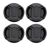 Zerodeko 4pcs Cache-Objectif en Plastique Noir Léger et Compact Diamètre 52mm, Protecteur D'objectif Étanche pour Appareil Photo Reflex