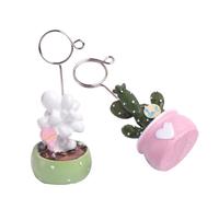 Zerodeko 4pcs Clip de Mémo en Résine Design Succulente Miniature, Porte-photos Décoratif et Agrafe Pratique pour Bureau et Table Plusieurs styles