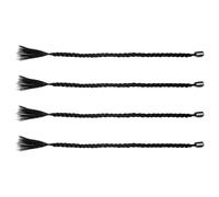 Zerodeko 4pcs Extensions de Cheveux Tressées à Clip en Fibre Haute Température Noire, Postiche Synthétique Sûr et Élégant pour Femmes, Style Chic pour Usage Quotidien