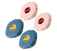 Zerodeko 4pièces Boîte de Rangement Câble avec Enrouleur Rotatif pour Organiseur Câble USB et Chargeur Clips Rétractables pour Gestion de Fils Bureau et Extérieur Robuste Couleurs Bleu