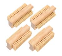 Zerodeko 4pièces Brosse à Ongles Bambou Set de Brosses Nettoyantes pour Cuticules et Dépoussiérage pour Manucure et Soin des Mains