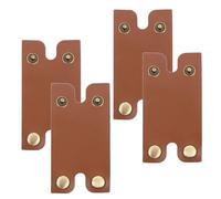 Zerodeko 4pièces Étui de Protection Cuir pour Tête de Rasoir Double Tranchant Protège-lame Manuel pour Voyage et Rangement des Accessoires de Rasage
