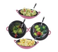 Zerodeko 4pièces Nourriture pour Petite Maison Modèles De Riz Frit Et Plats Sautés Jouets De Cuisine Miniatures pour Garçon Fille Simulation De Scénarios De Cuisine Décoration