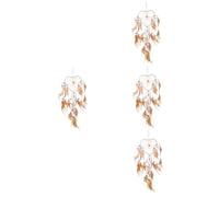 Zerodeko 4pièces Ornement De Mur Captures De Rêves Avec Plumes Décoration Suspendue Cœur Et Cinq Anneaux Pour Chambre Et Salon Accroche-coeur Et Camel