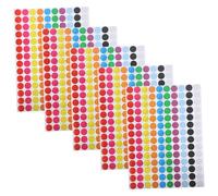 Zerodeko 5 feuilles Lot Gommettes Rondes Autocollantes Colorées Pastilles Adhésives pour Code Couleur Étiquettes Autocollantes Pratiques pour Maison Bureau et Organisation
