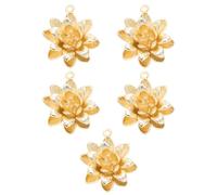 Zerodeko 5 Pièces Breloques en Alliage de Fleur pour Boucles D'oreilles DIY | Pendentifs Soi-même, Accessoires Bijoux pour Costume, Alliage Or, Usage Création Féminine
