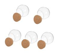 Zerodeko 5 Pièces Lot de Cloches Verre Transparentes avec Socle Liège Protection Décorative pour Fleurs Préservées et Miniatures Cadeau Fête des Mères Éternelle